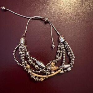 Elegant Silver and Gold Beaded Bracelet